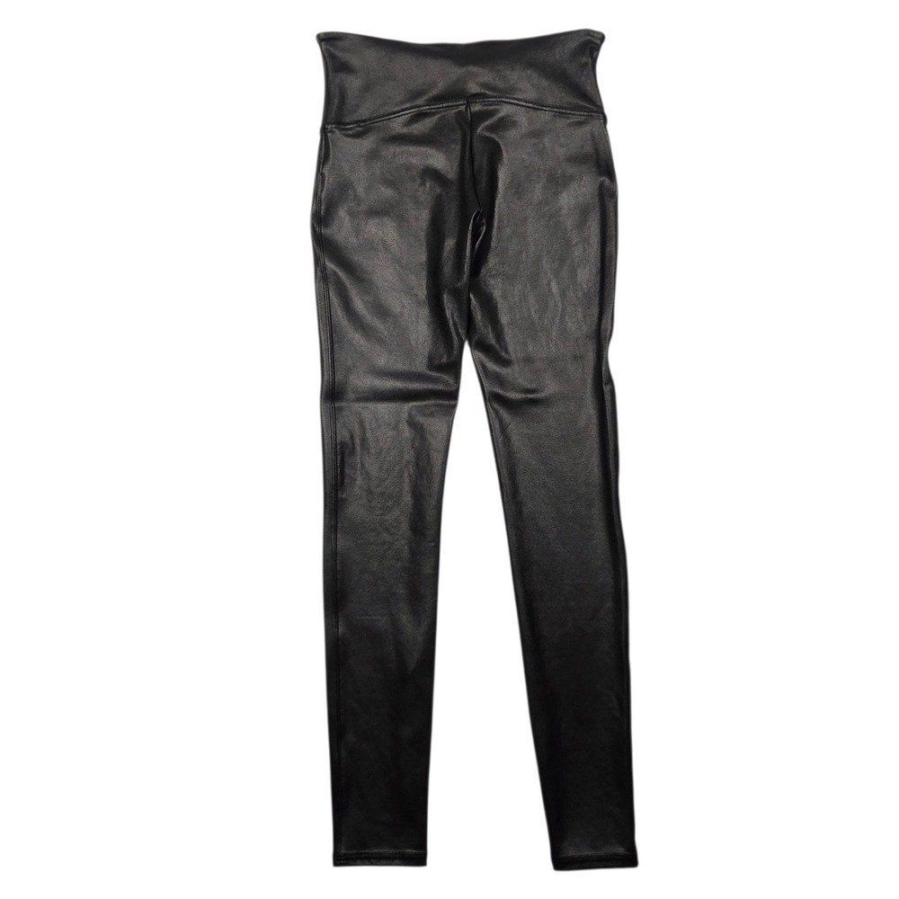 Spanx Faux Leather Leggings Womens Medium Black High Waist Shaping 20110R
